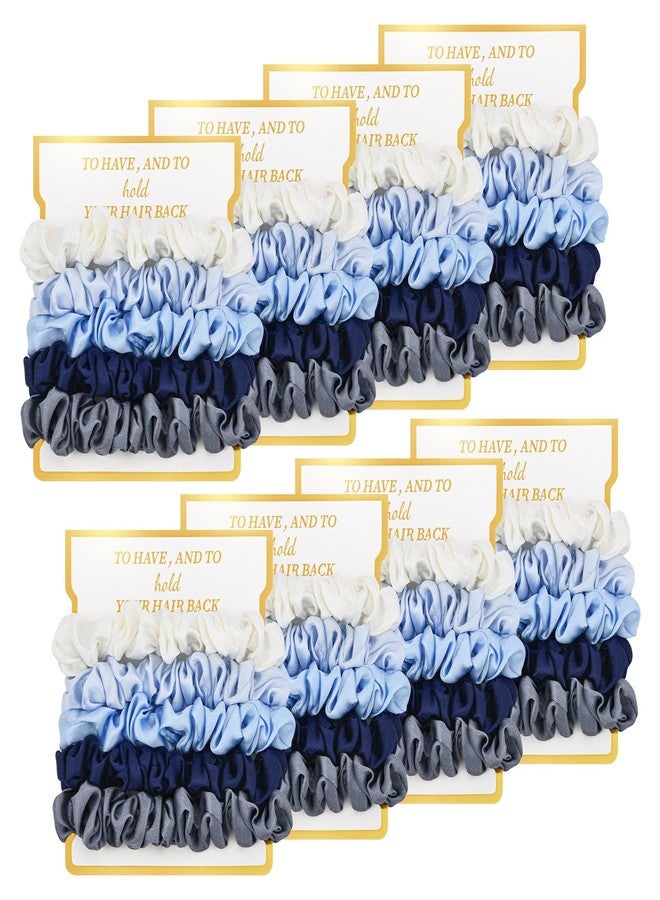 CEELGON 8 Pack Bridesmaid Gifts Satin Bridesmaid Scrunchies Soft Hair Ties Bachelorette Party Favors Hair Accessories for Women Bridesmaid Proposal Gift (Gradient Blue) - Image 1